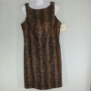 CDC Sleeveless Midi Sheath Dress Jacquard Snake Print Vintage Y2K Size‎ 10P NWT